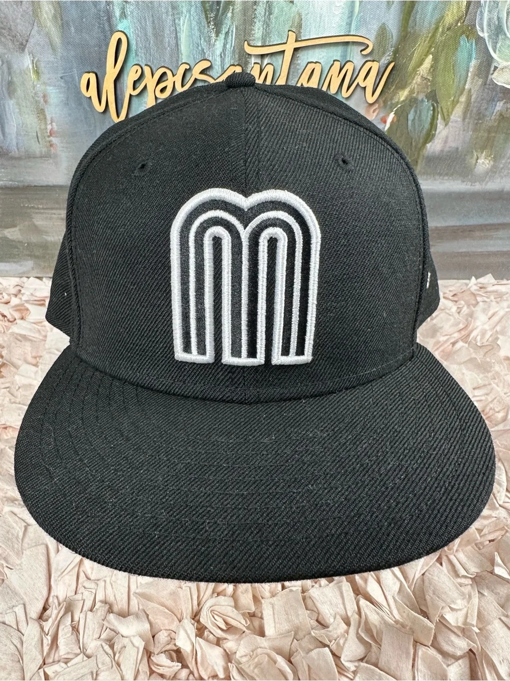 New Era 59FIFTY México Fitted Hat Black White Logo | Size 7 3/4 | NWOT